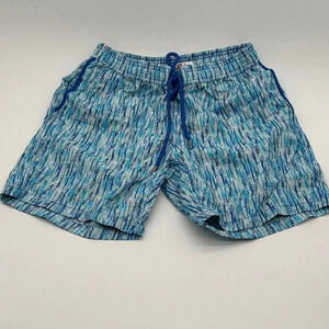 MR SWIM Men’s Paint Smudge Teal Distressed Graffiti Swim Trunks , Size S